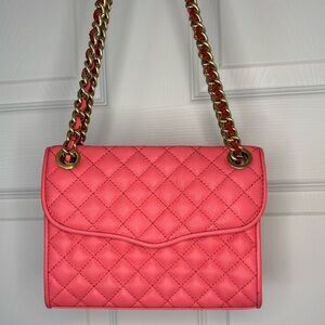 REBECCA MINKOFF quilted mini affair purse convertible bag Chain Strap watermelon